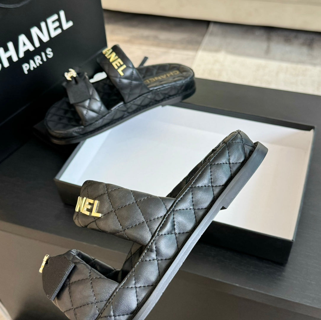 Mule Sandals Lambskin Black - 34