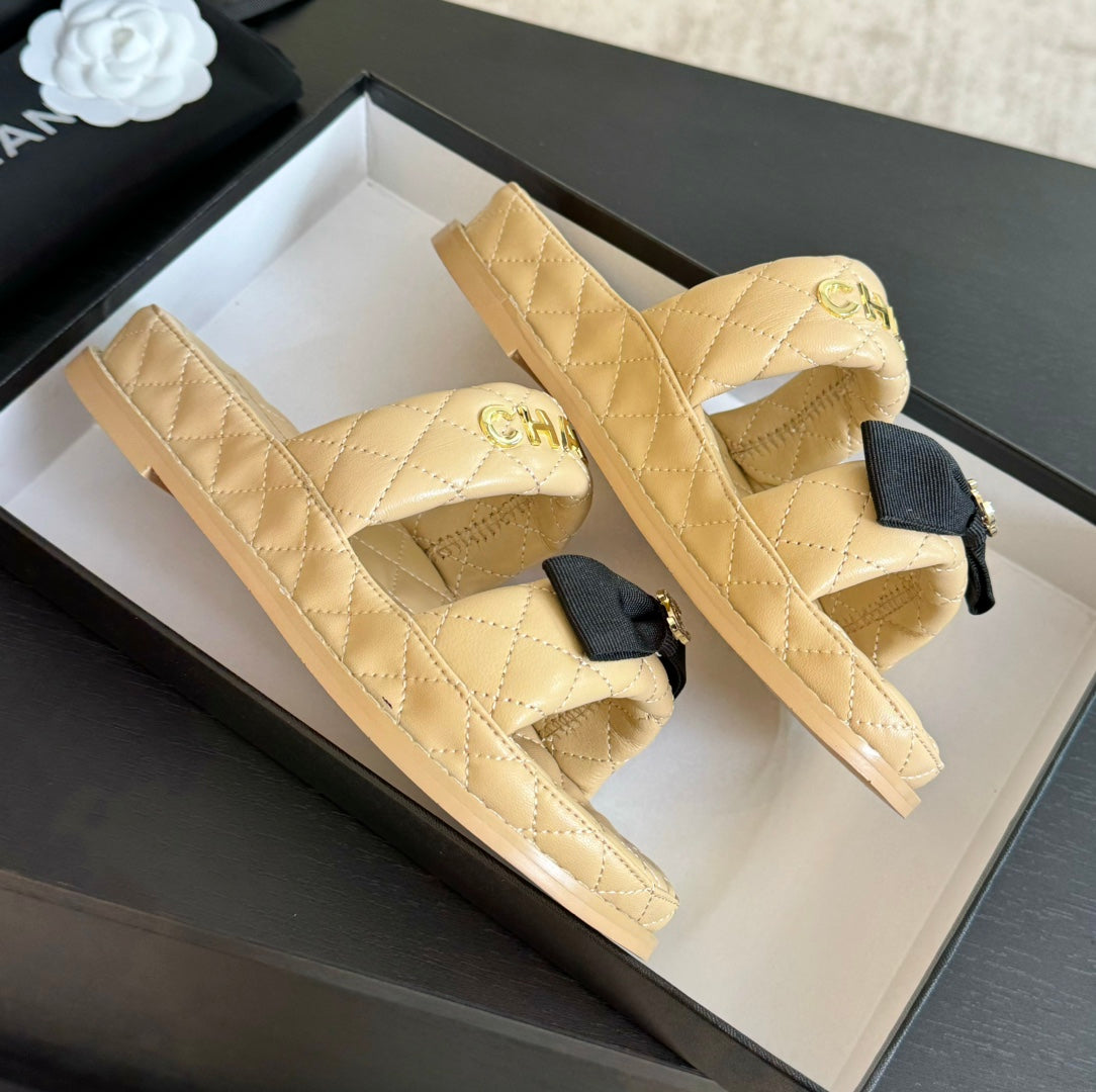 Mule Sandals Lambskin Beige Cream - 34