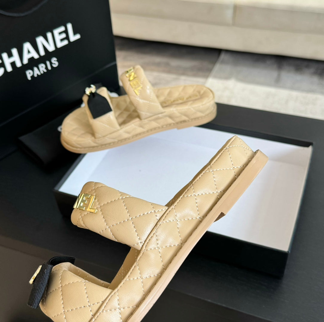 Mule Sandals Lambskin Beige Cream - 34