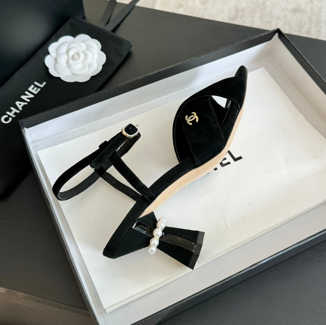 High Sandals Lambskin Black - 34