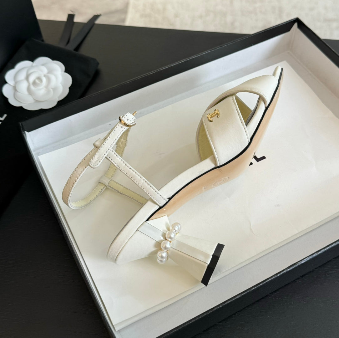 High Sandals Lambskin White - 34