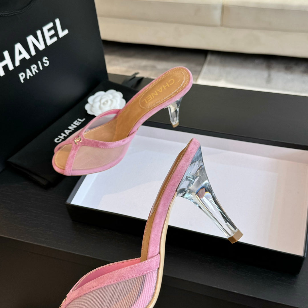 Double C High Heel Rose Pink Lambskin - 35