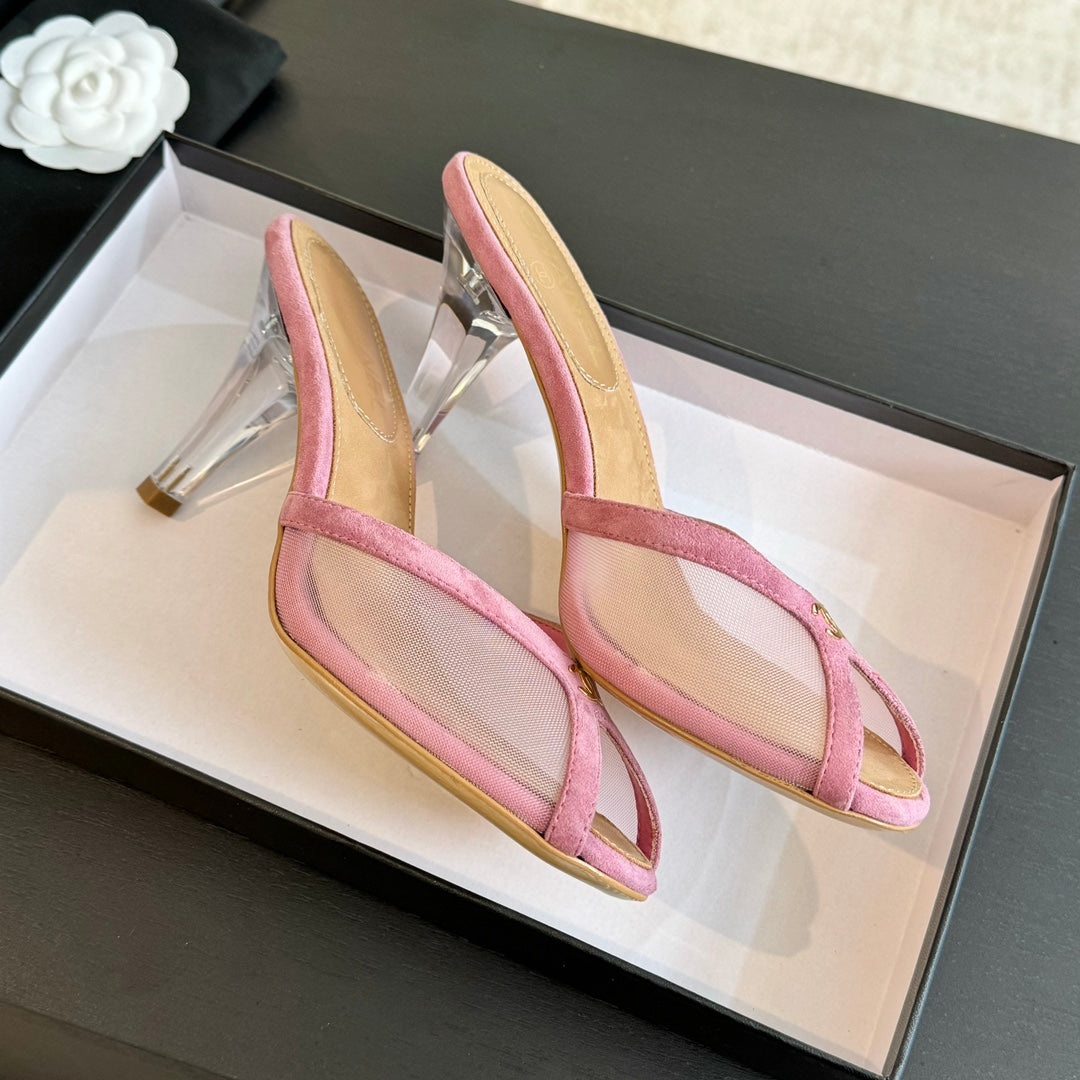 Double C High Heel Rose Pink Lambskin - 35