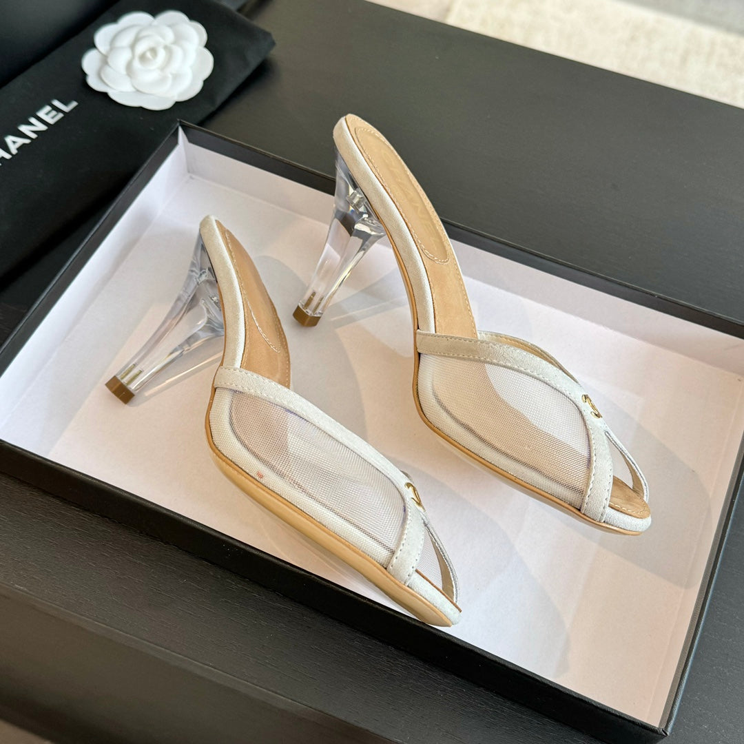 Double C High Heel White Lambskin - 35