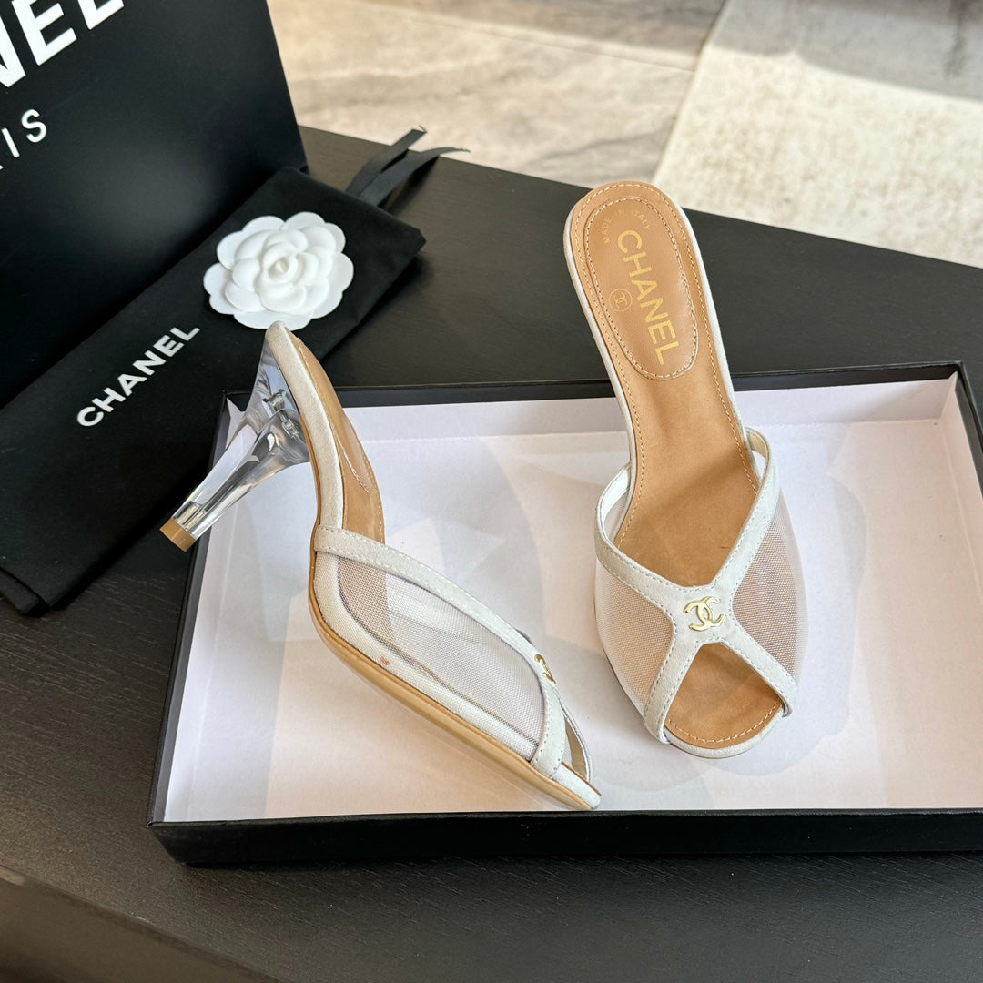 Double C High Heel White Lambskin - 35