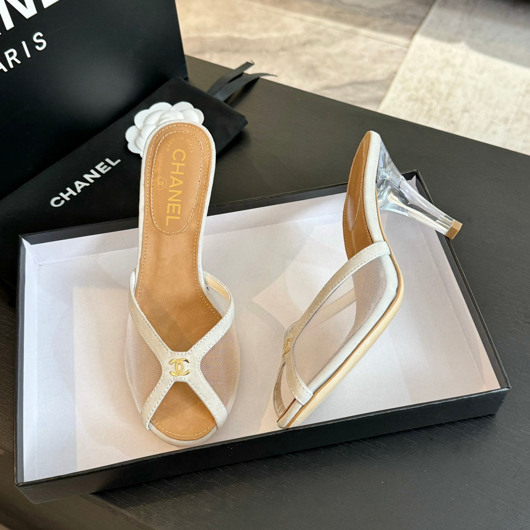 Double C High Heel White Lambskin - 35