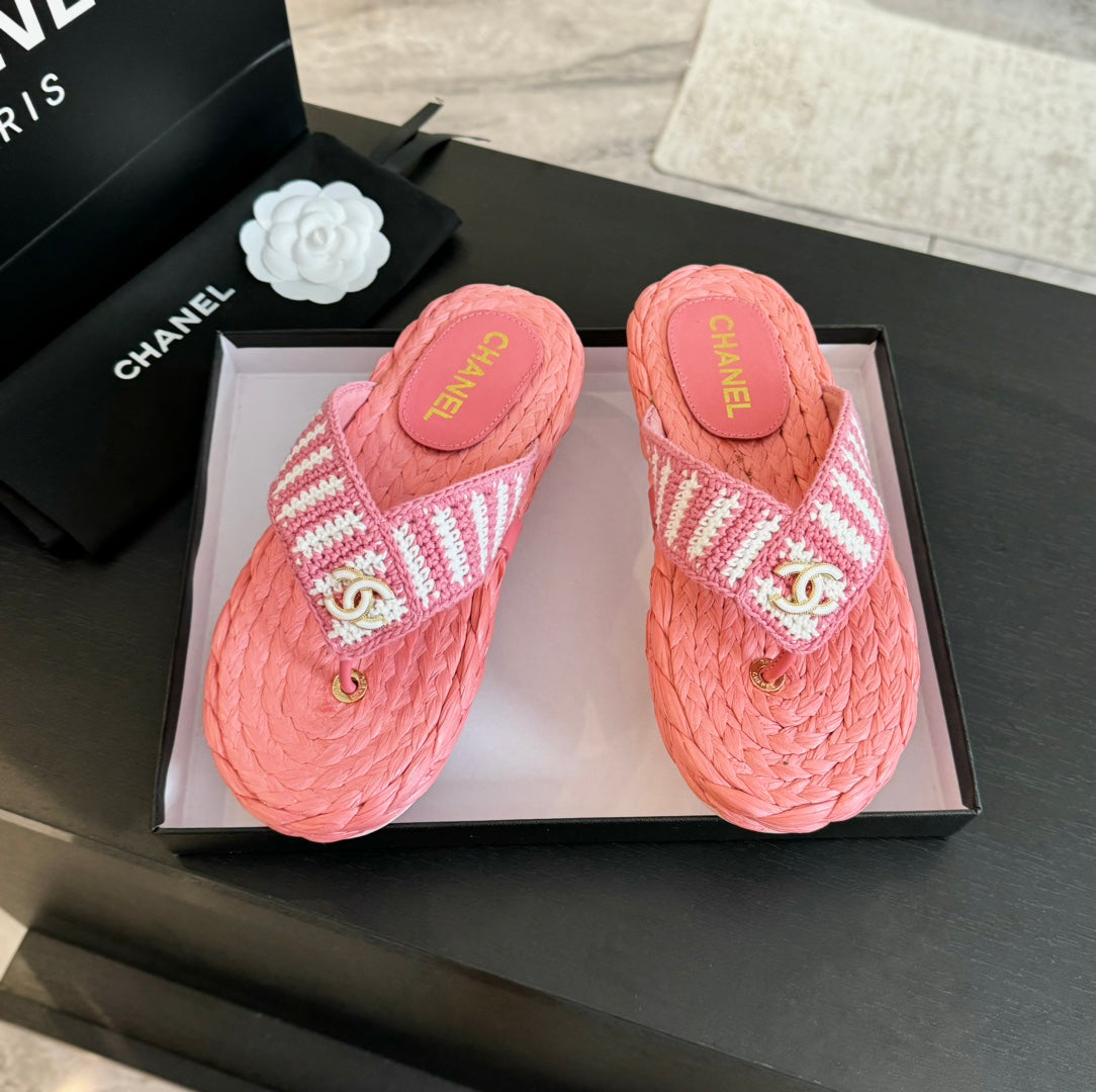 Double C Hottest Knit Flip-Flops Light Pink - 35