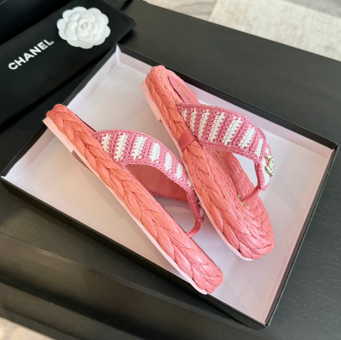 Double C Hottest Knit Flip-Flops Light Pink - 35