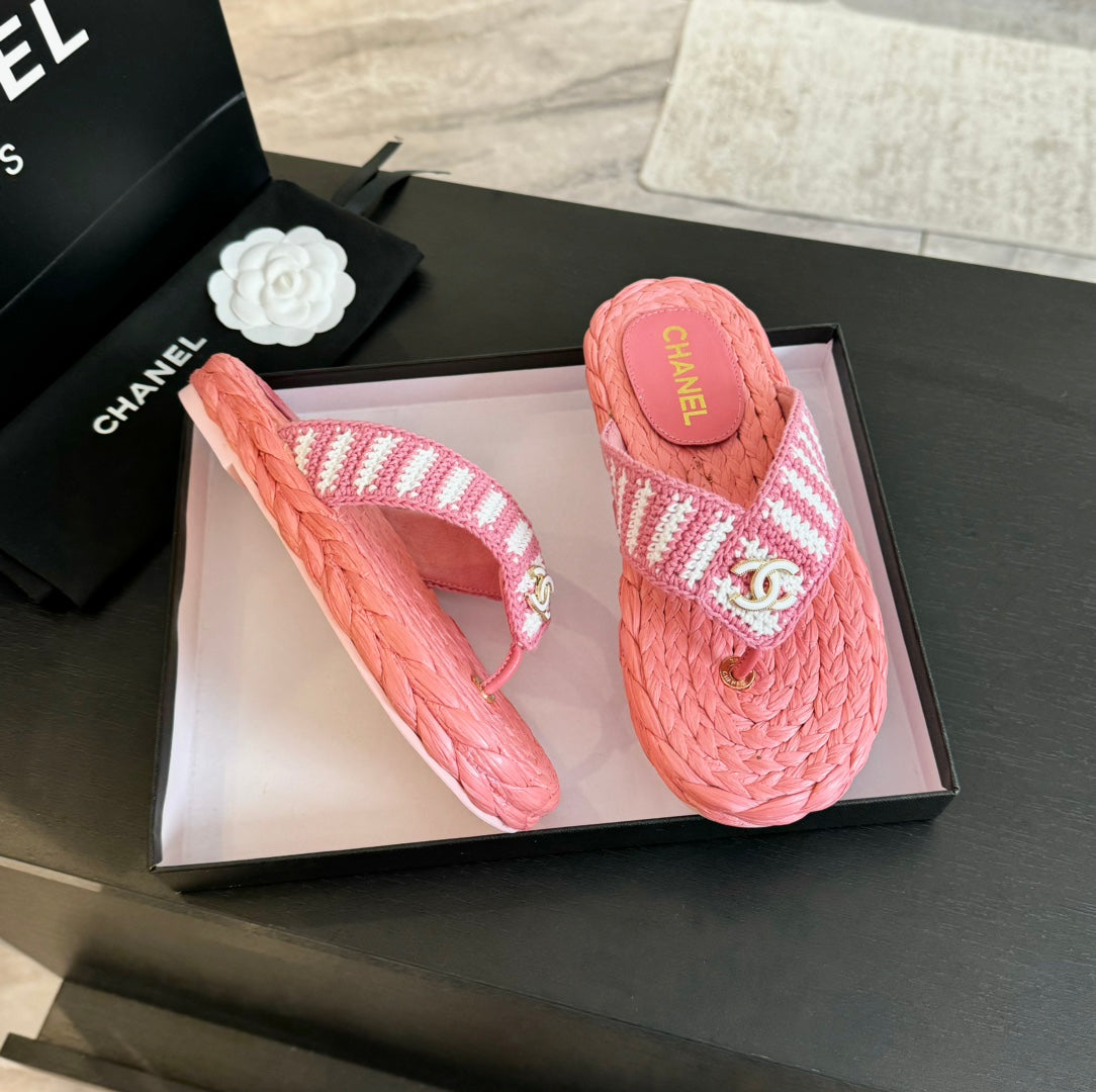 Double C Hottest Knit Flip-Flops Light Pink - 35
