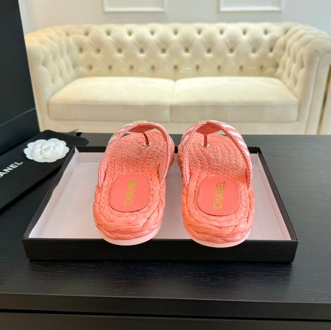Double C Hottest Knit Flip-Flops Light Pink - 35