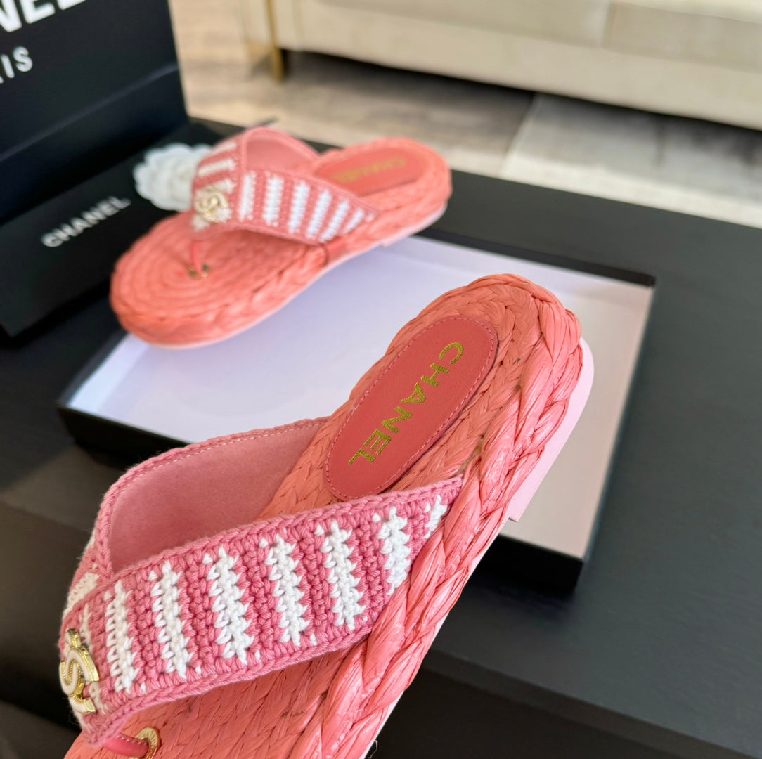 Double C Hottest Knit Flip-Flops Light Pink - 35