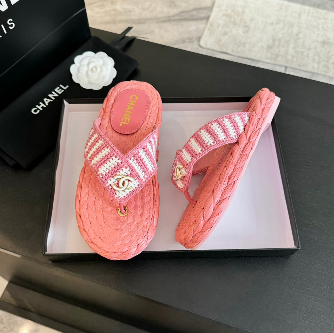 Double C Hottest Knit Flip-Flops Light Pink - 35