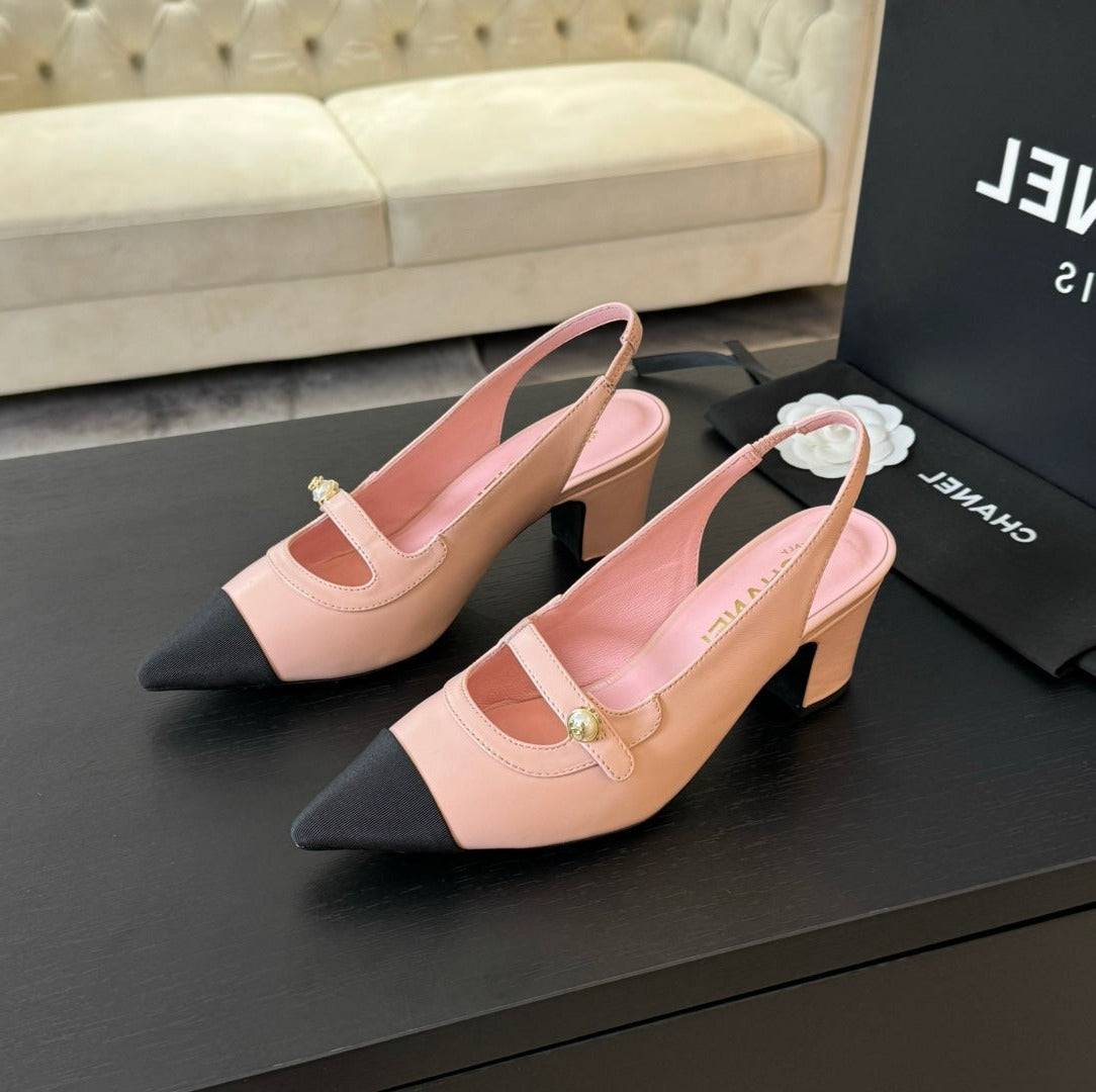 Double C WOMEN'S Slingback SPIRIT TOE Light Pink Lambskin - 35
