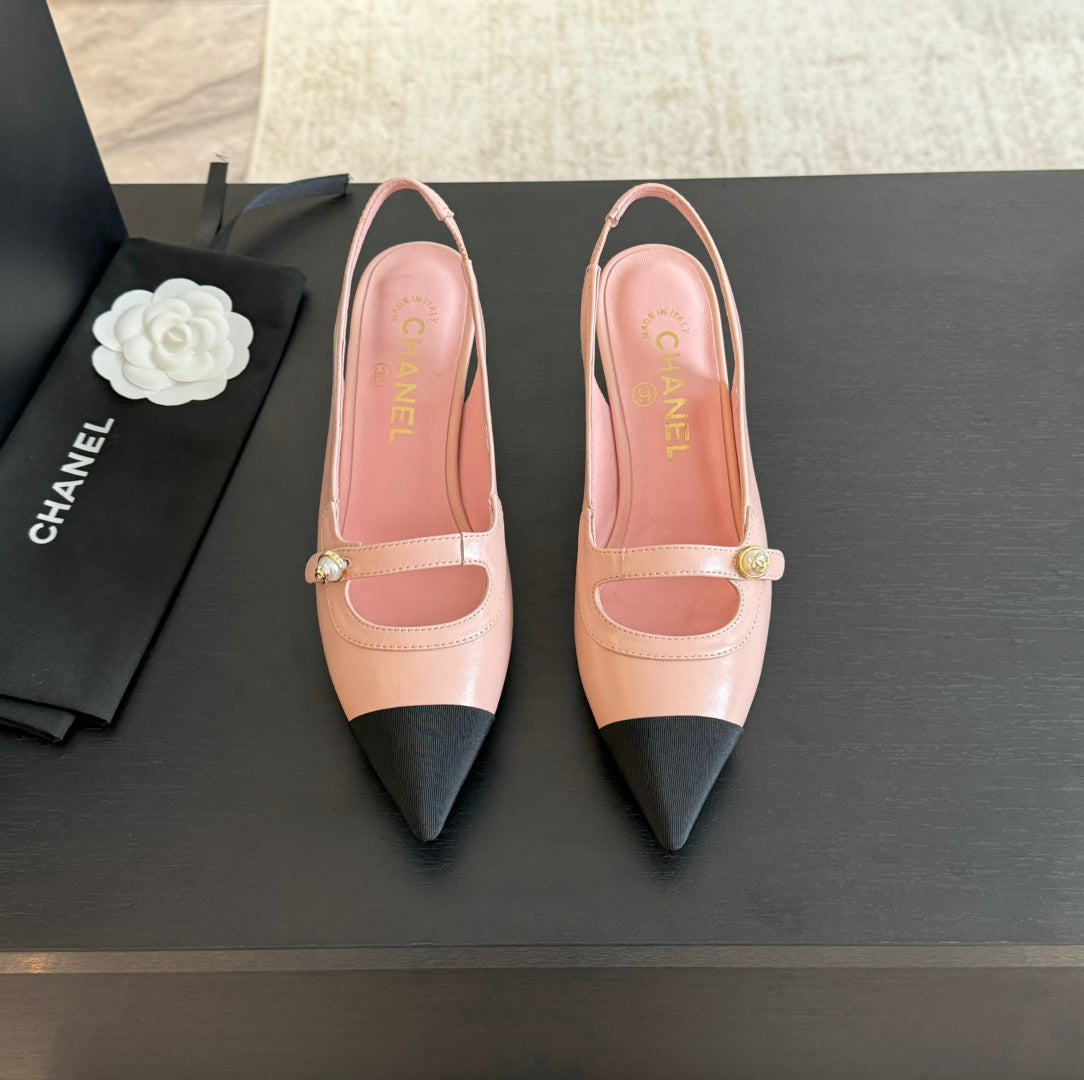 Double C WOMEN'S Slingback SPIRIT TOE Light Pink Lambskin - 35