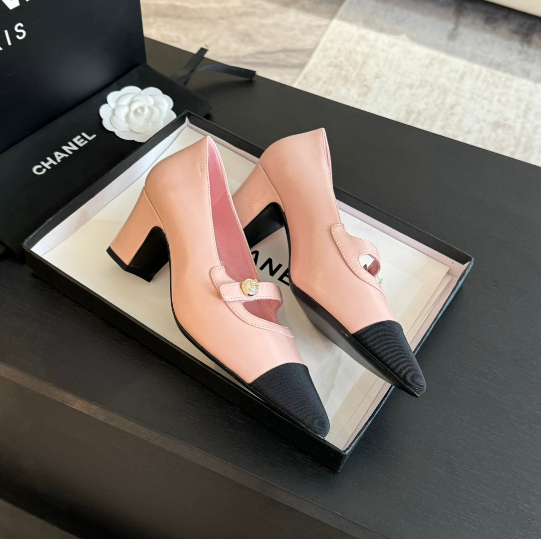 Double C WOMEN'S SHOES SPIRIT TOE Light Pink Lambskin - 35