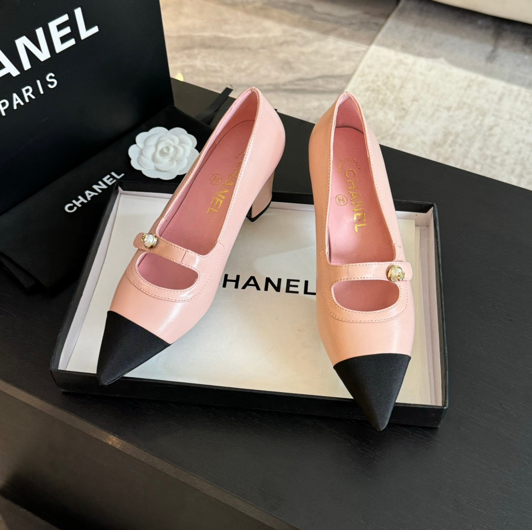 Double C WOMEN'S SHOES SPIRIT TOE Light Pink Lambskin - 35
