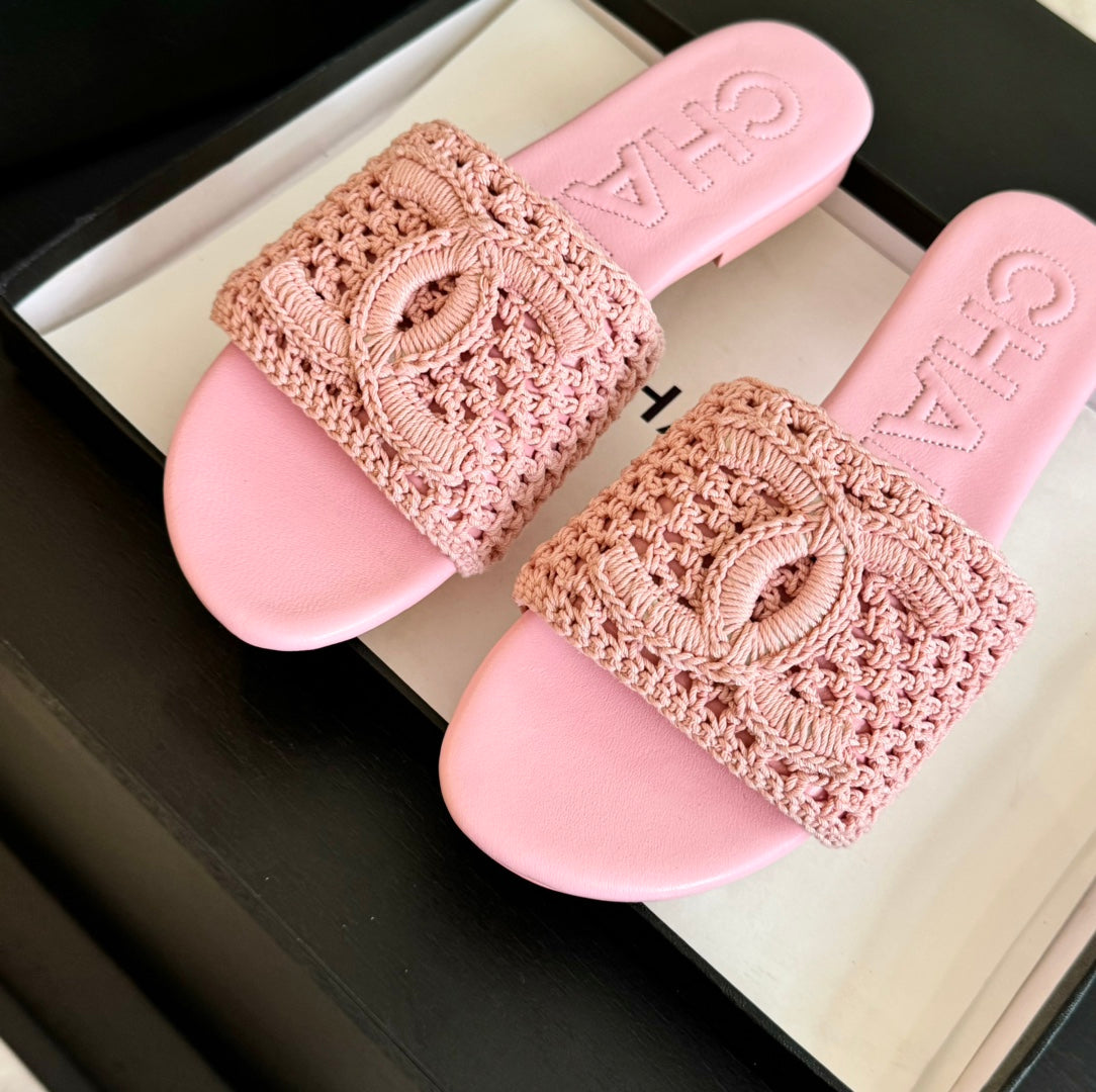Slippers Light Pink Lambskin - 35
