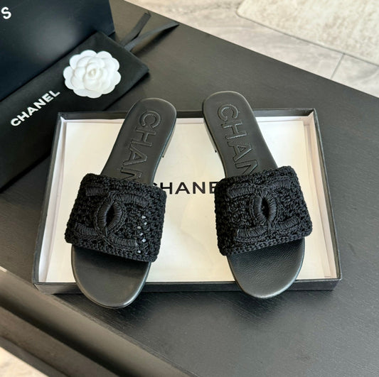 Slippers Black Lambskin - 35