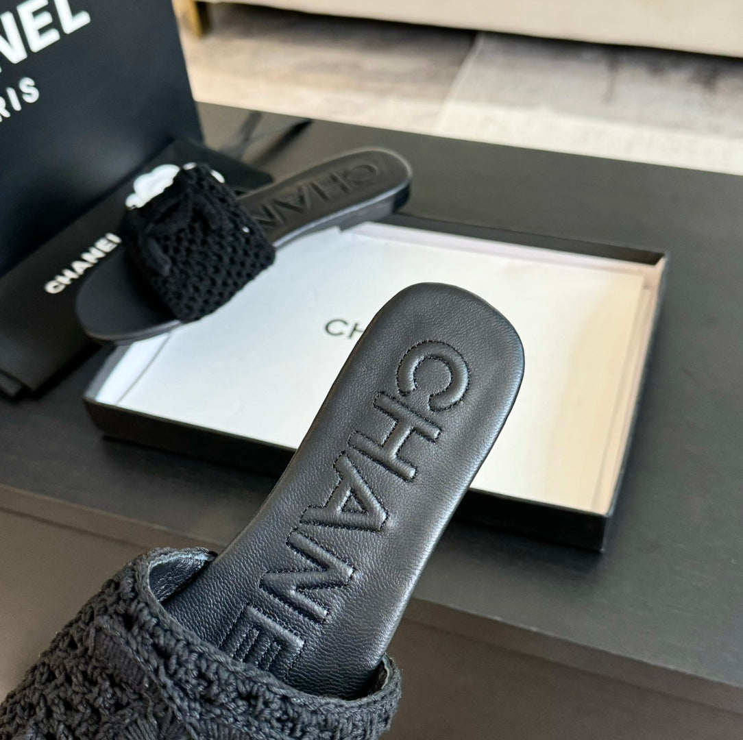 Slippers Black Lambskin - 35