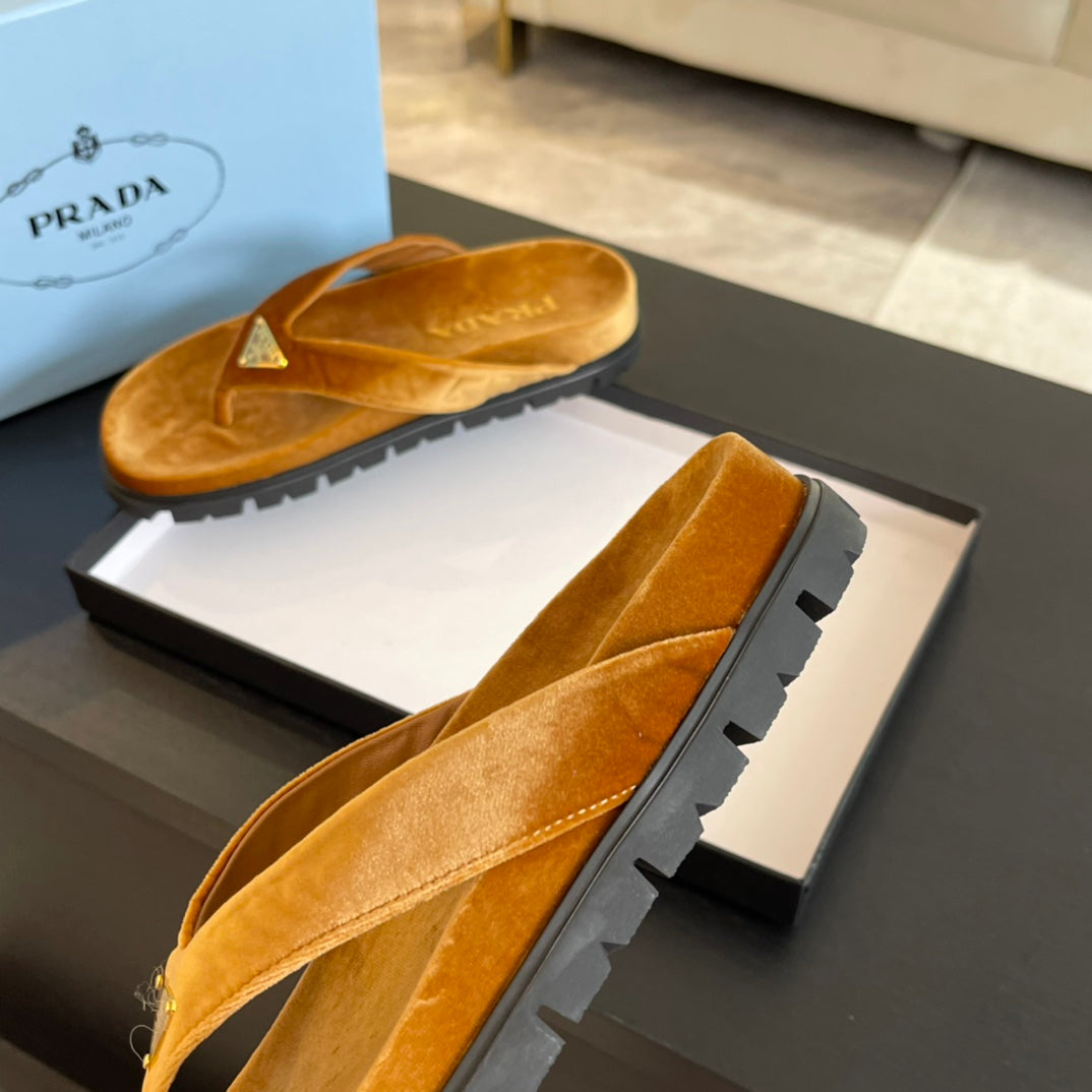 PRA RUBBER THONG SANDALS OCHRE VELVET - 35