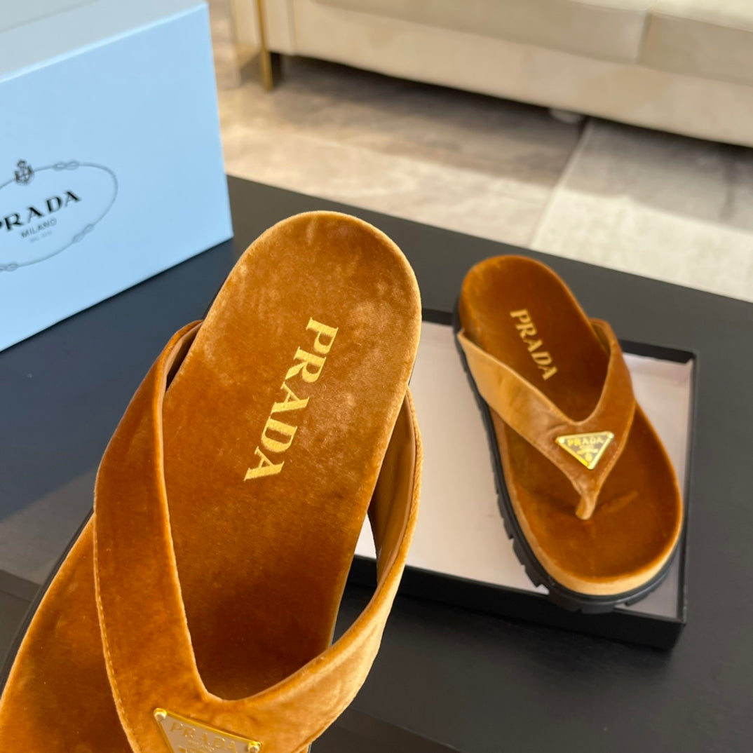 PRA RUBBER THONG SANDALS OCHRE VELVET - 35