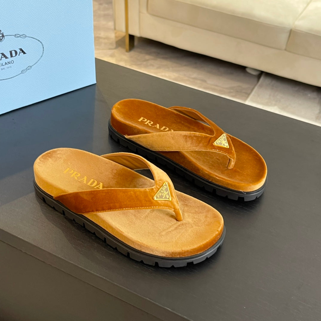 PRA RUBBER THONG SANDALS OCHRE VELVET - 35