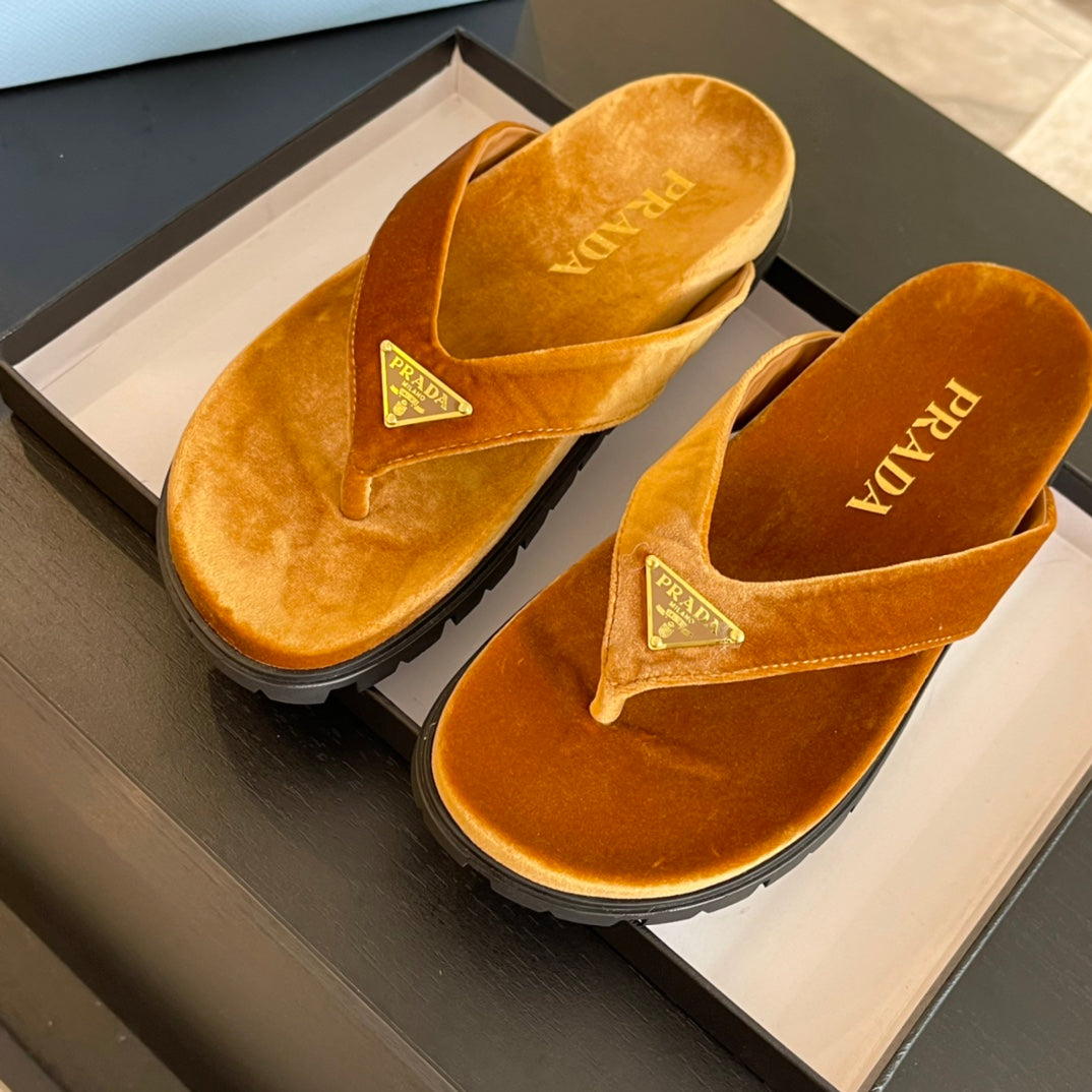 PRA RUBBER THONG SANDALS OCHRE VELVET - 35