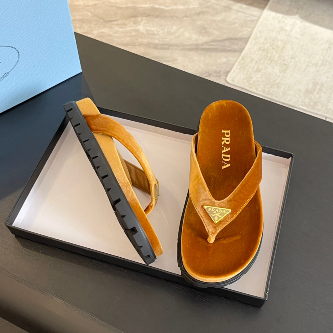 PRA RUBBER THONG SANDALS OCHRE VELVET - 35