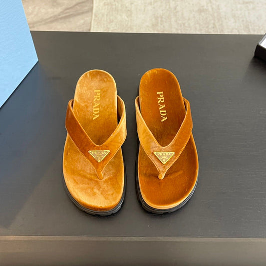 PRA RUBBER THONG SANDALS OCHRE VELVET - 35