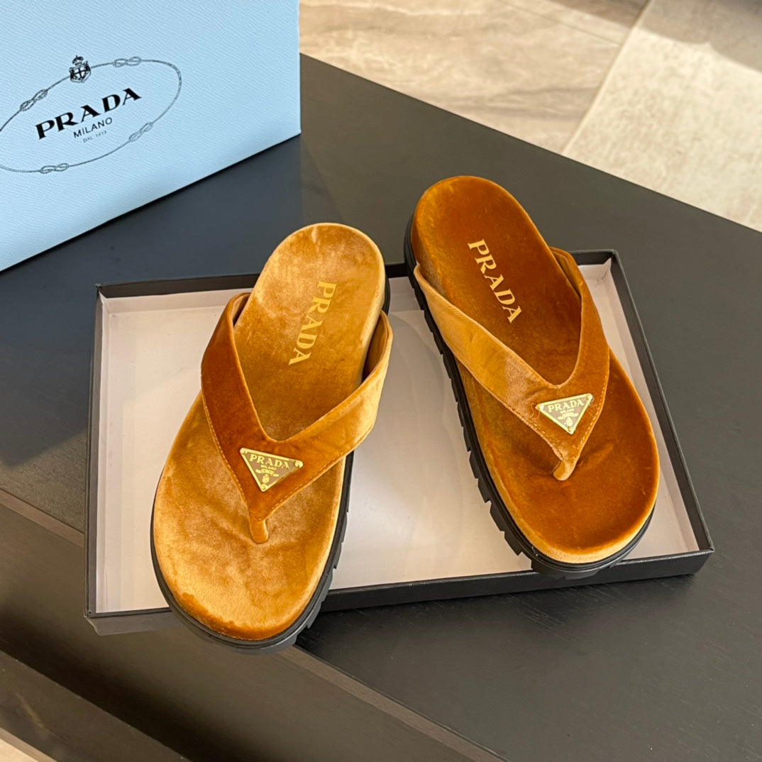 PRA RUBBER THONG SANDALS OCHRE VELVET - 35
