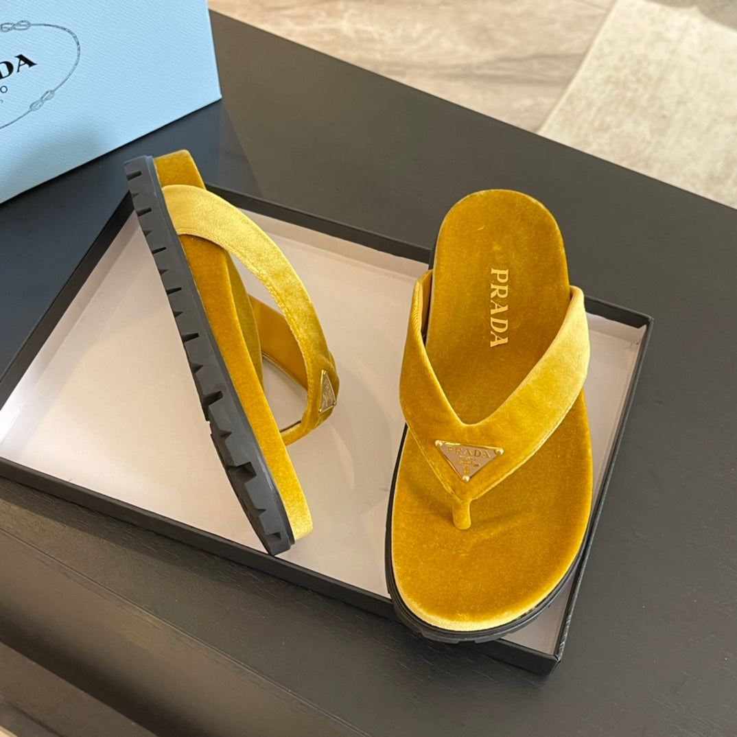 PRA RUBBER THONG SANDALS AMBER VELVET - 35