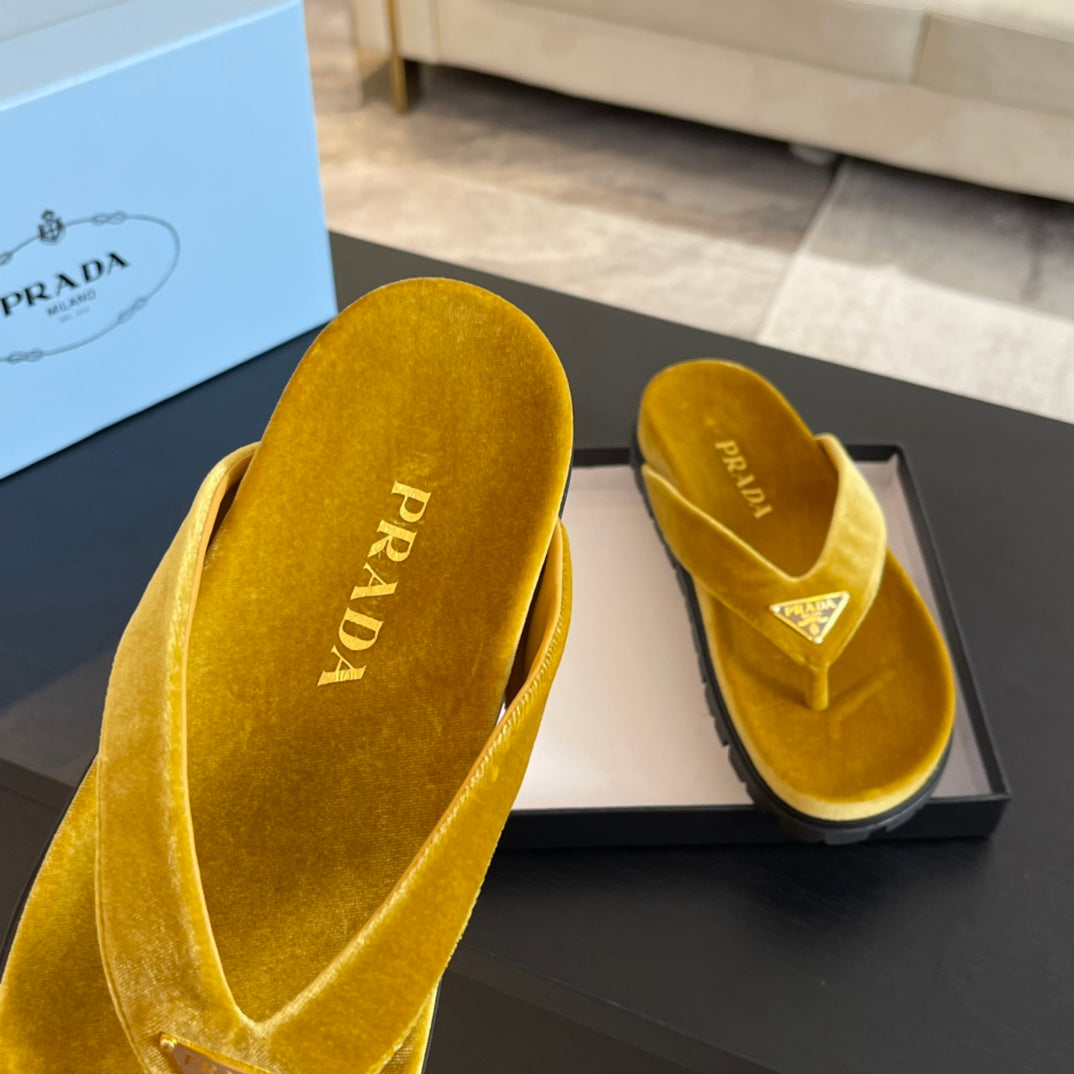 PRA RUBBER THONG SANDALS AMBER VELVET - 35