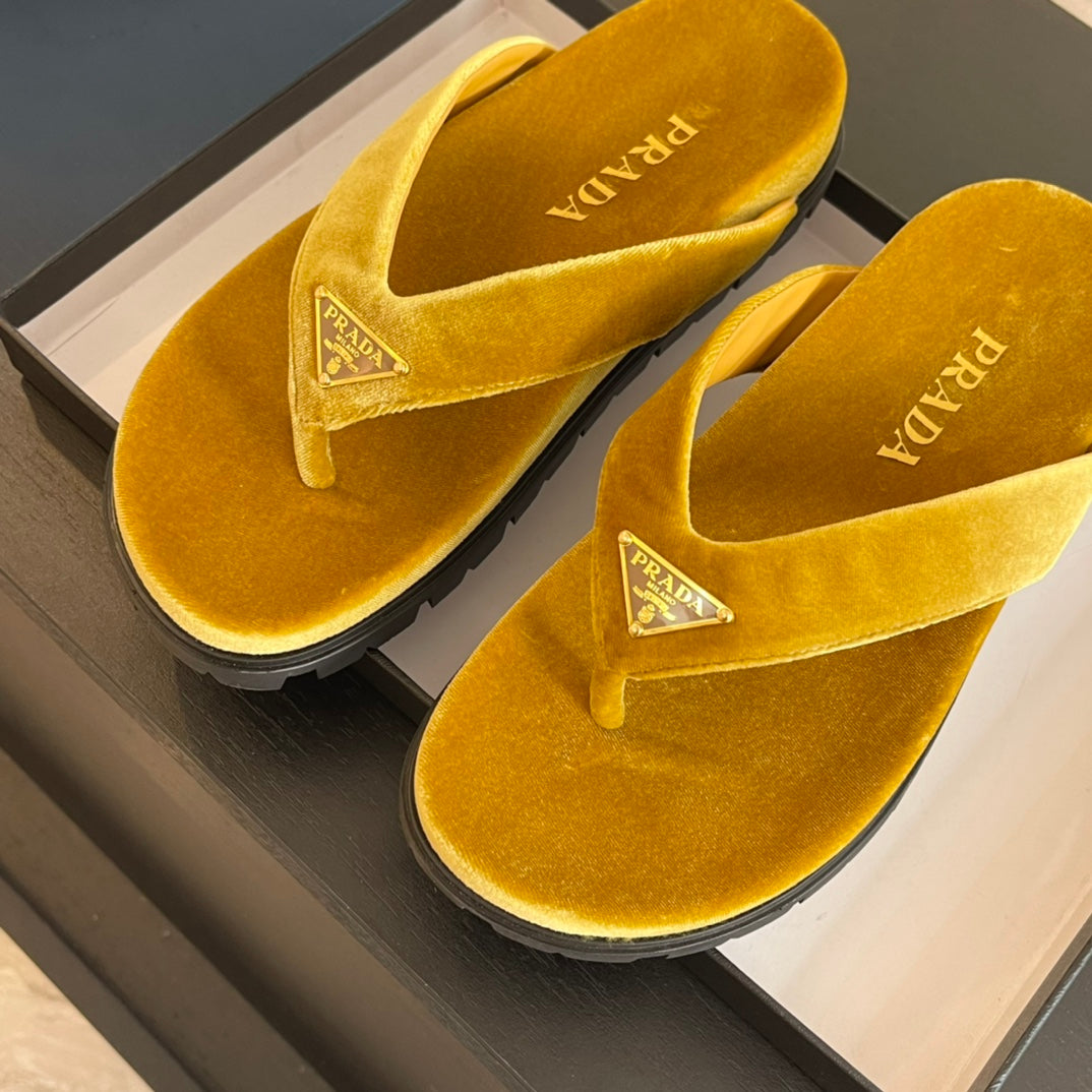 PRA RUBBER THONG SANDALS AMBER VELVET - 35
