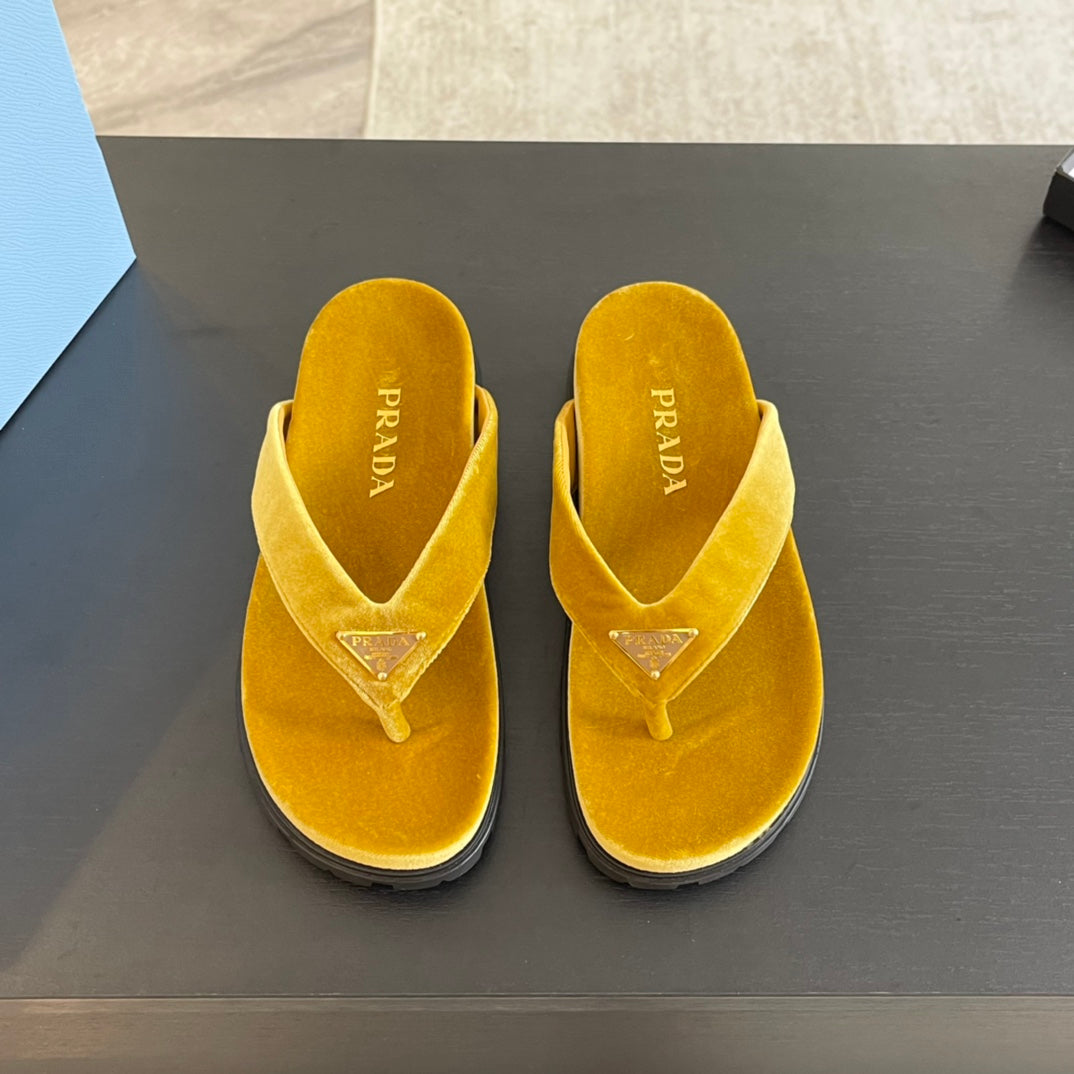 PRA RUBBER THONG SANDALS AMBER VELVET - 35