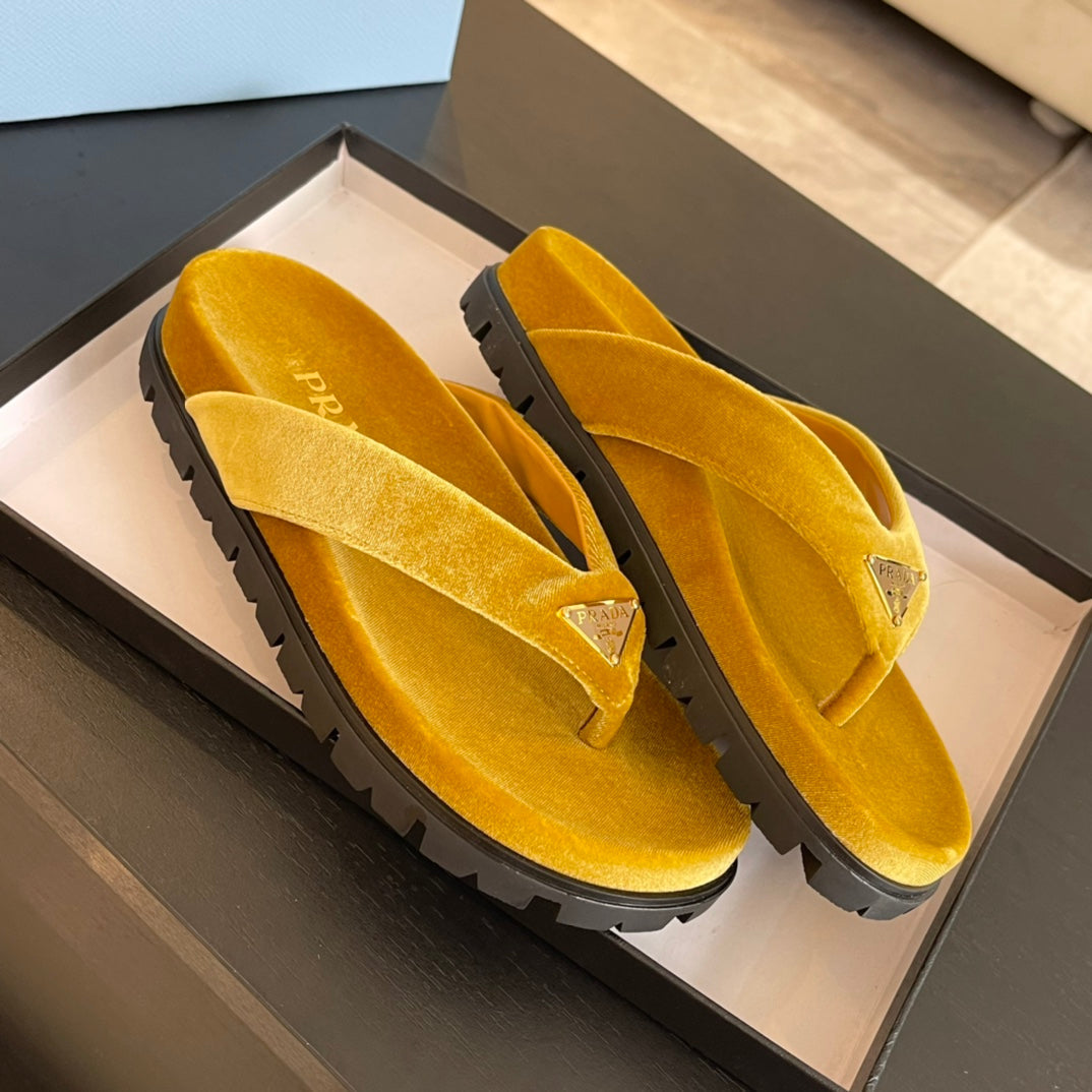 PRA RUBBER THONG SANDALS AMBER VELVET - 35