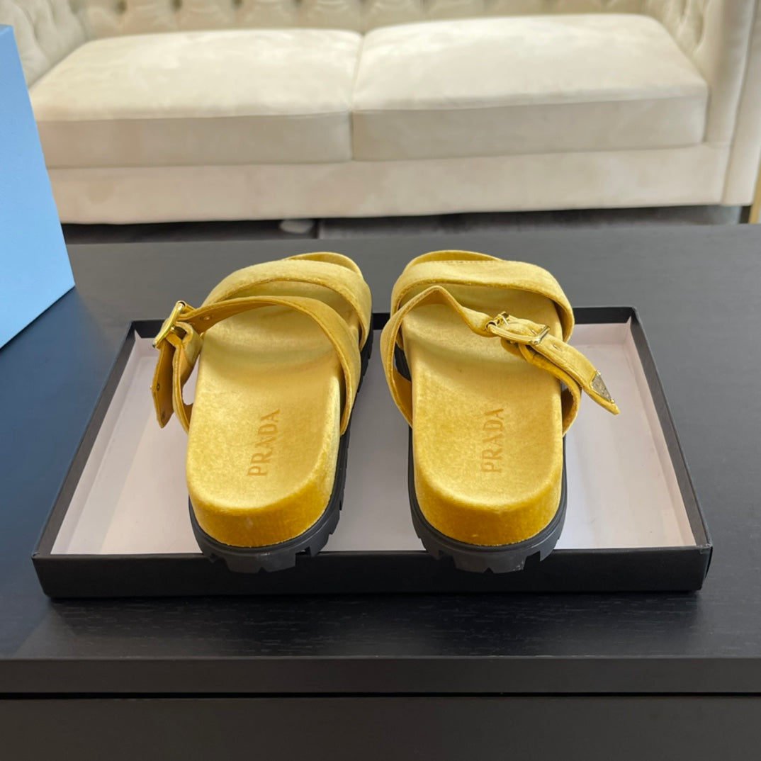 PRA SLIDES SANDALS AMBER VELVET - 35
