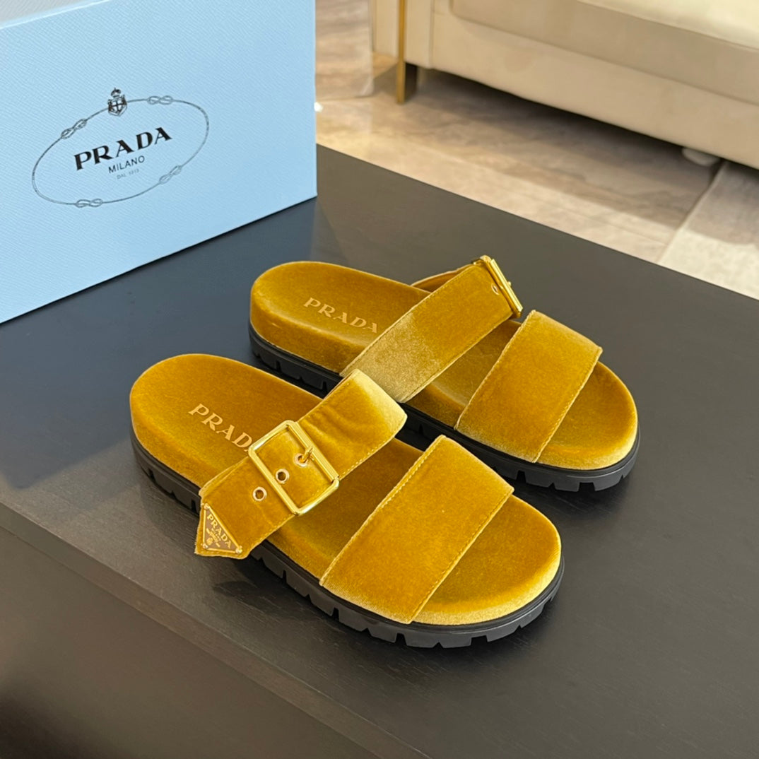 PRA SLIDES SANDALS AMBER VELVET - 35