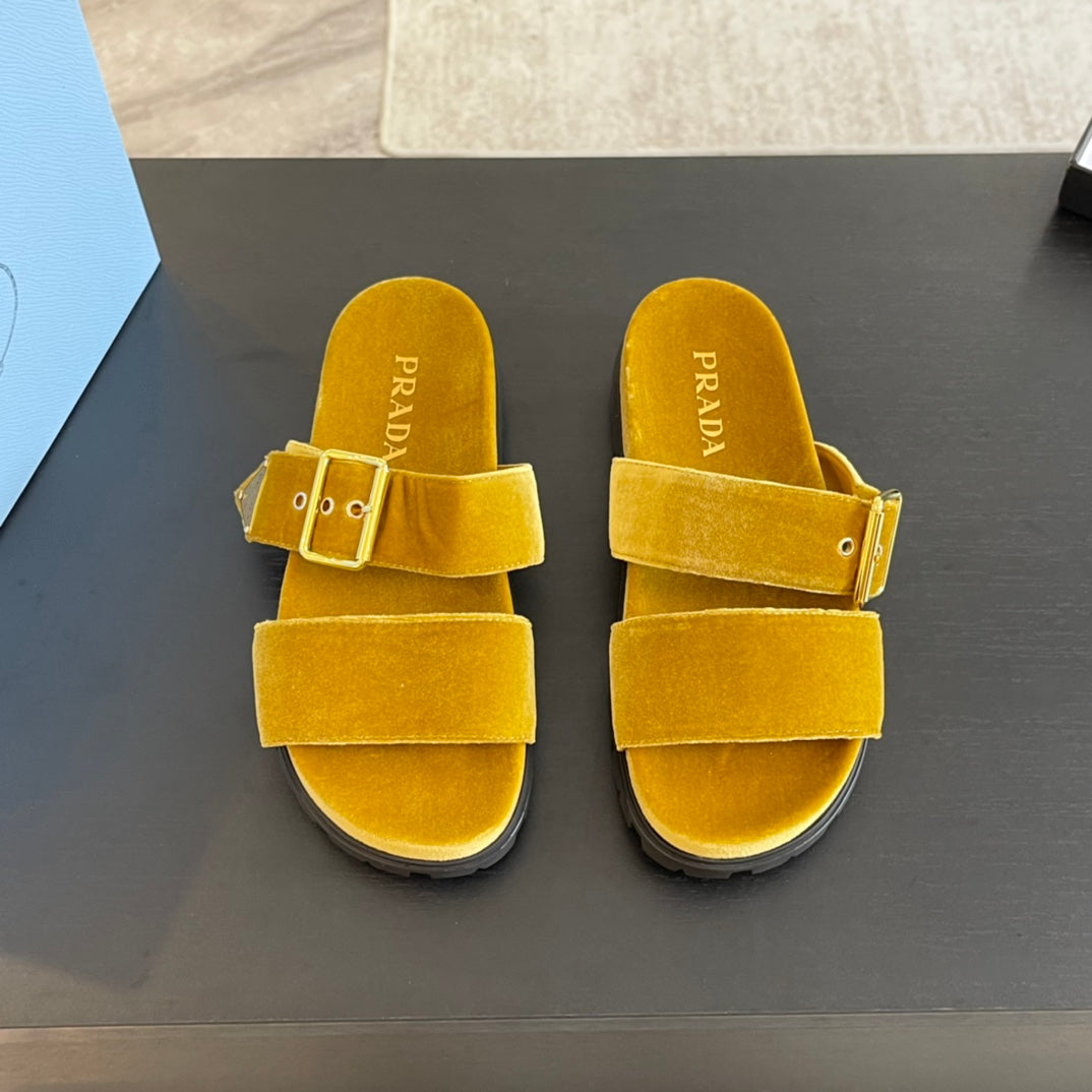 PRA SLIDES SANDALS AMBER VELVET - 35