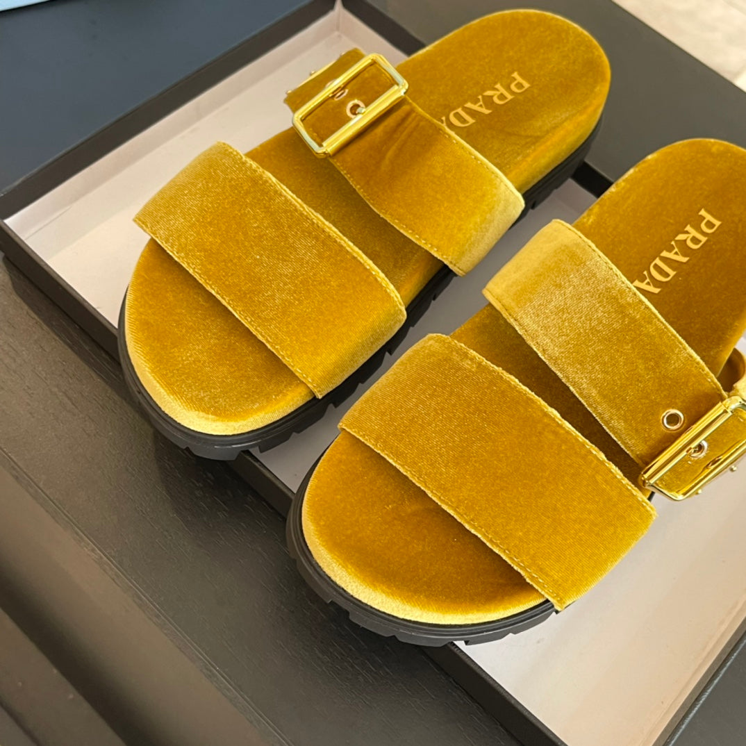 PRA SLIDES SANDALS AMBER VELVET - 35