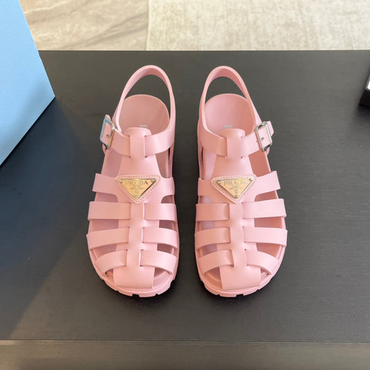 PRA RUBBER FISHERMAN SANDALS LIGHT PINK CALFSKIN - 35