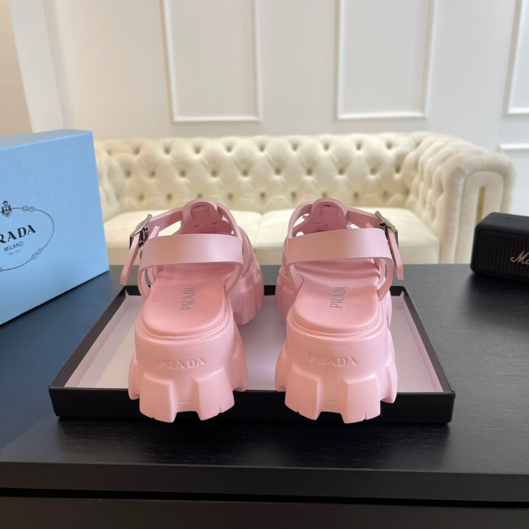 PRA RUBBER MONOLITH SANDALS LIGHT PINK CALFSKIN - 35