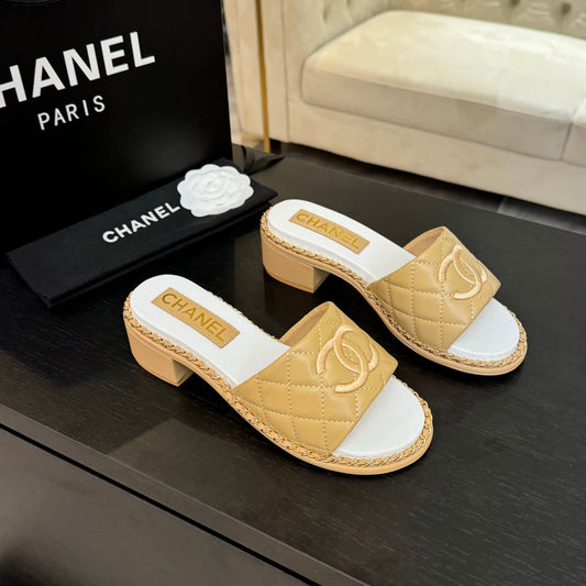 HIGH FLATFORM SLIPPER IN DIJON YELLOW EMBOSSED SHEEPSKIN - 35