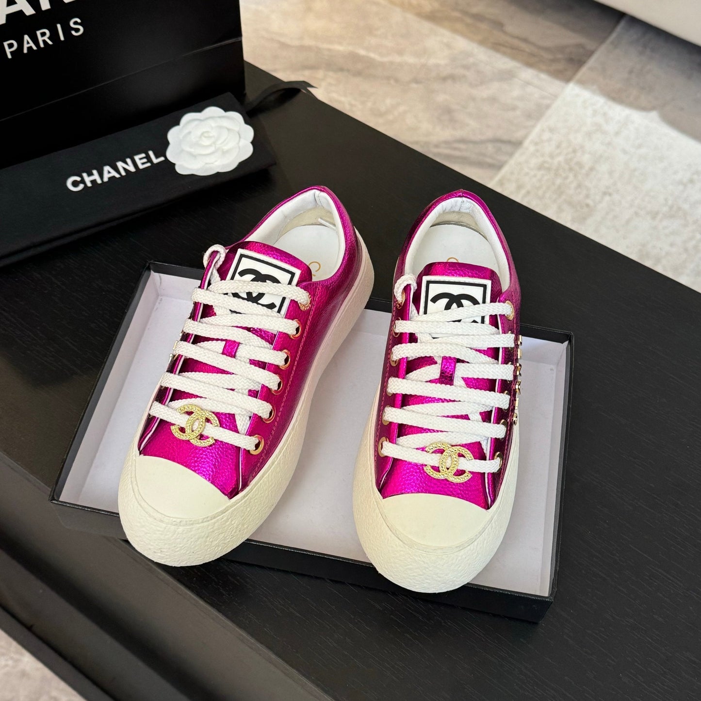 BIG-HEAD COOKIE SHOES IN MAGENTA PURPLE LAMBSKIN - 35