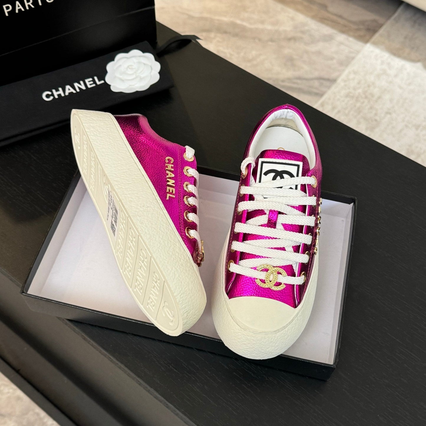 BIG-HEAD COOKIE SHOES IN MAGENTA PURPLE LAMBSKIN - 35