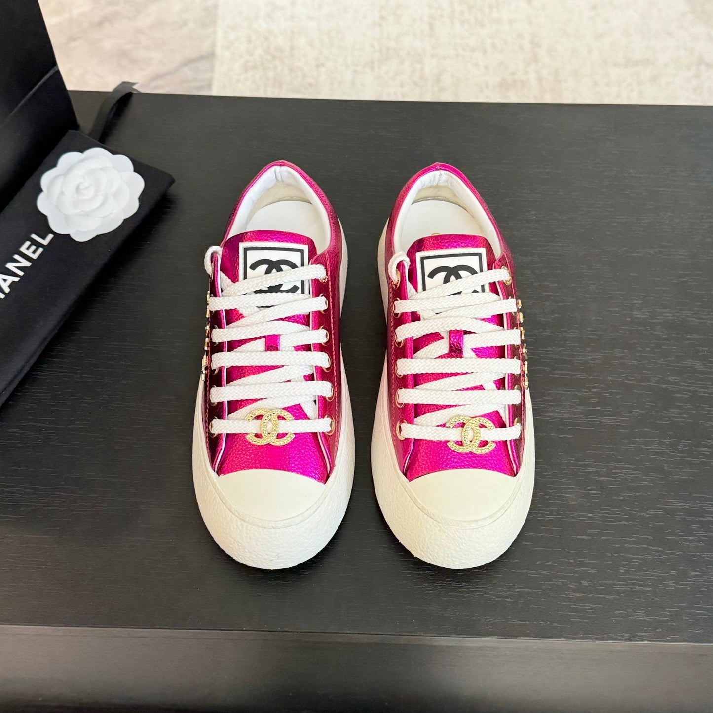 BIG-HEAD COOKIE SHOES IN MAGENTA PURPLE LAMBSKIN - 35