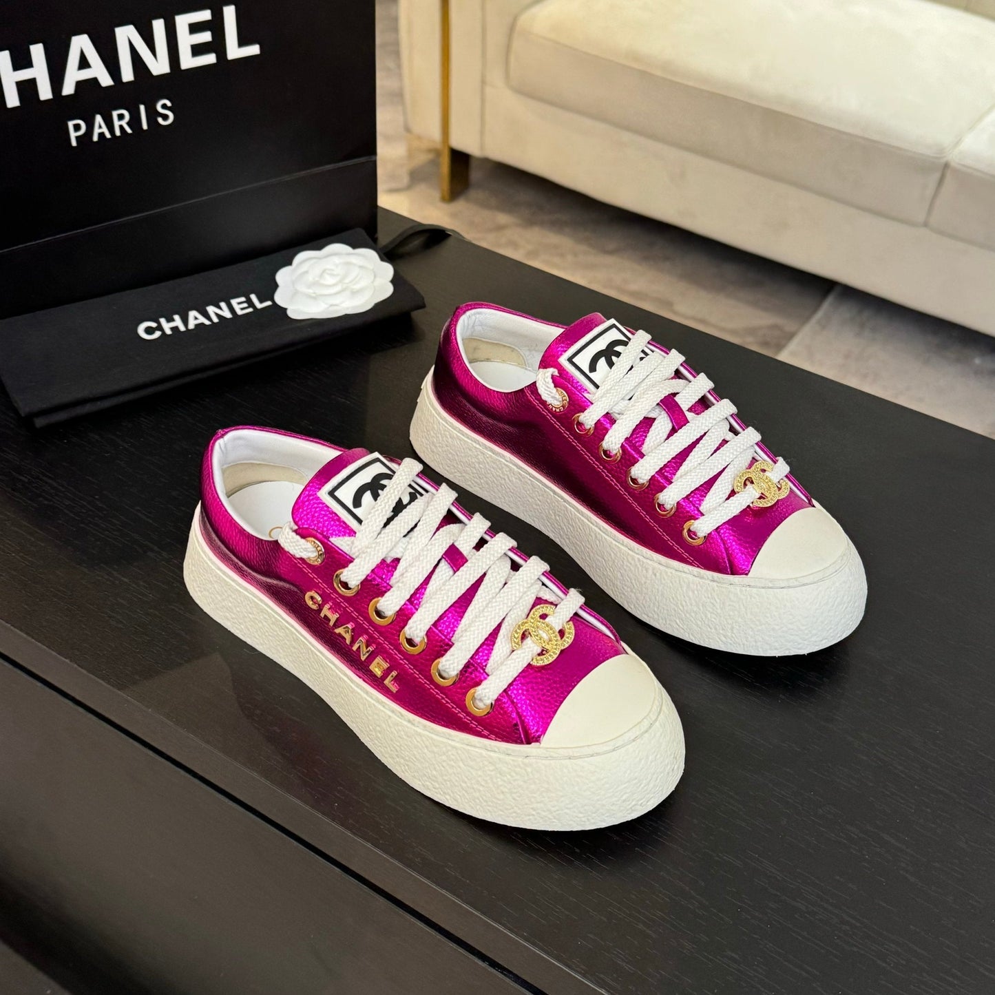 BIG-HEAD COOKIE SHOES IN MAGENTA PURPLE LAMBSKIN - 35