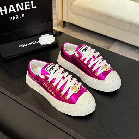 BIG-HEAD COOKIE SHOES IN MAGENTA PURPLE LAMBSKIN - 35