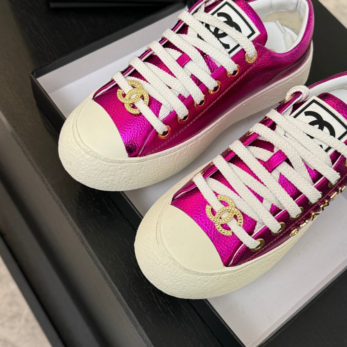 BIG-HEAD COOKIE SHOES IN MAGENTA PURPLE LAMBSKIN - 35