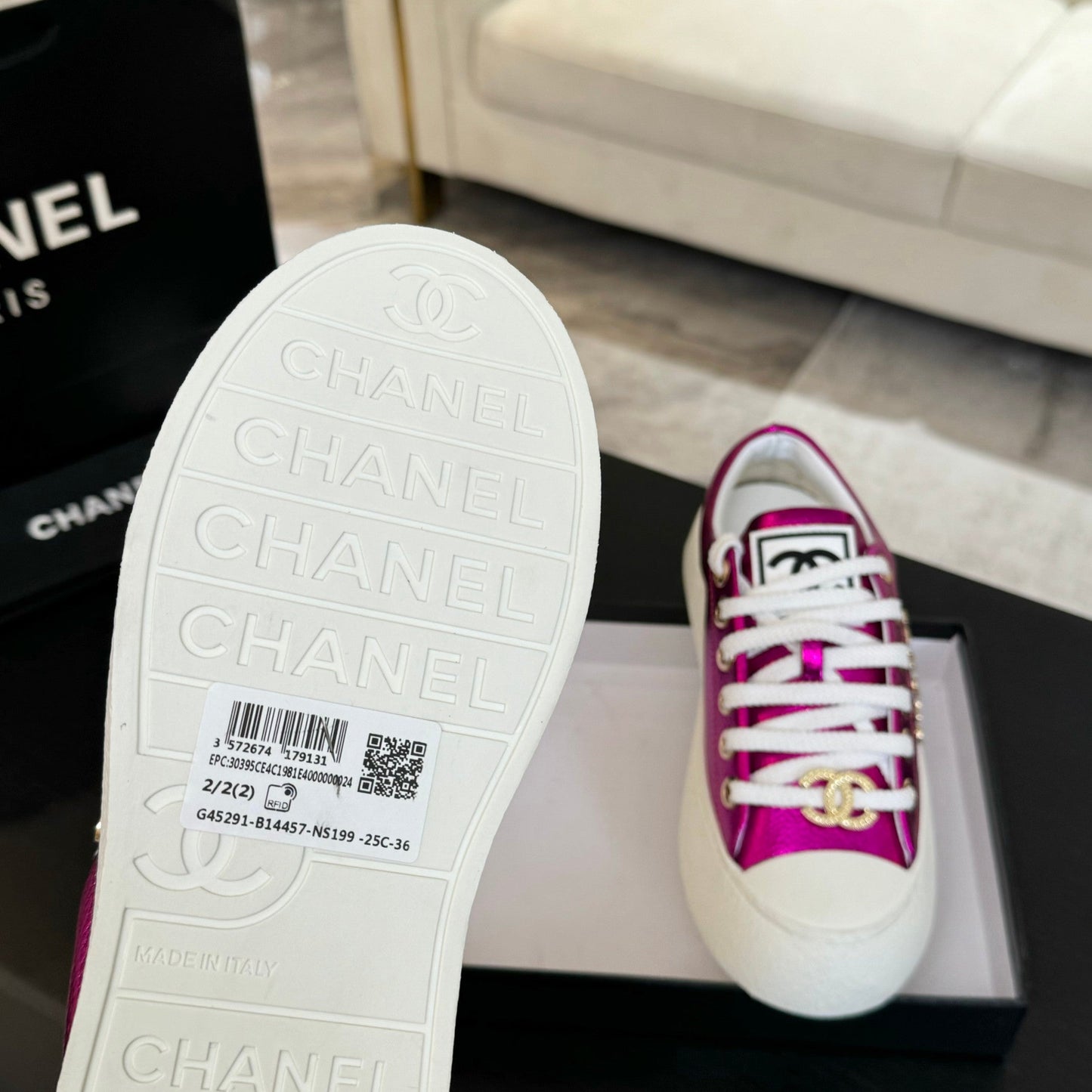 BIG-HEAD COOKIE SHOES IN MAGENTA PURPLE LAMBSKIN - 35