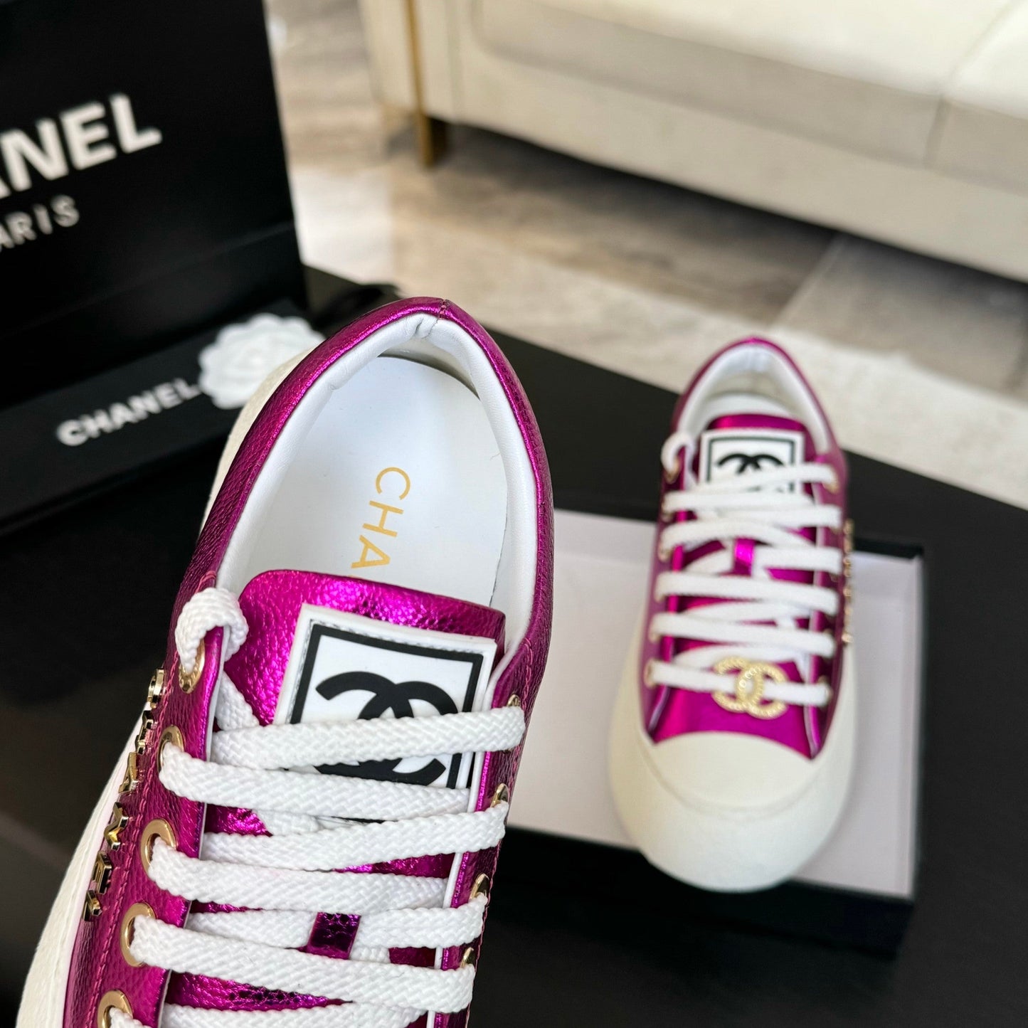 BIG-HEAD COOKIE SHOES IN MAGENTA PURPLE LAMBSKIN - 35